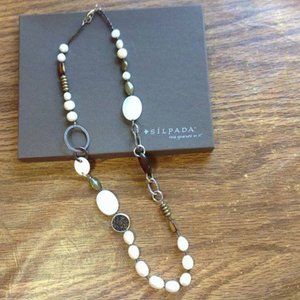 Silpada Sterling Silver, Pearl, Copper, Brass, Mother-of-Pearl Necklace N1996